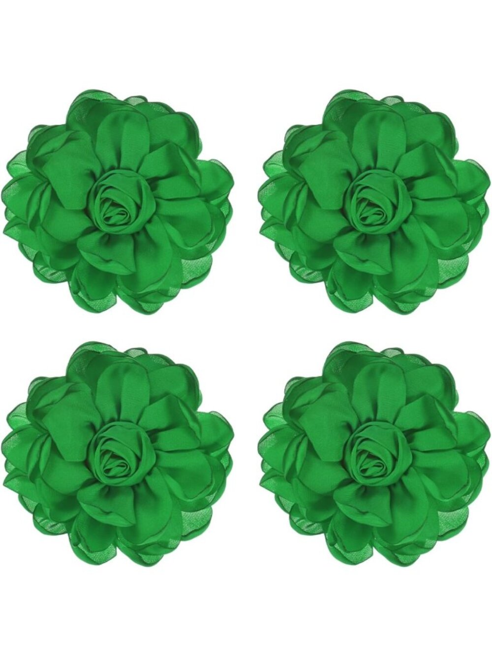 Dainty Satin Rose Flower Brooch Pins for Women | Big Camellia Hair Clips for